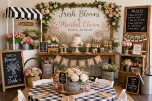 Fresh Blooms & Market Charm: Bridal Shower Décor and Fun Ideas