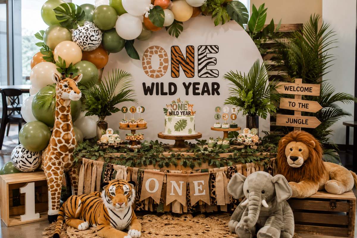 one wild year safari first birthday party theme