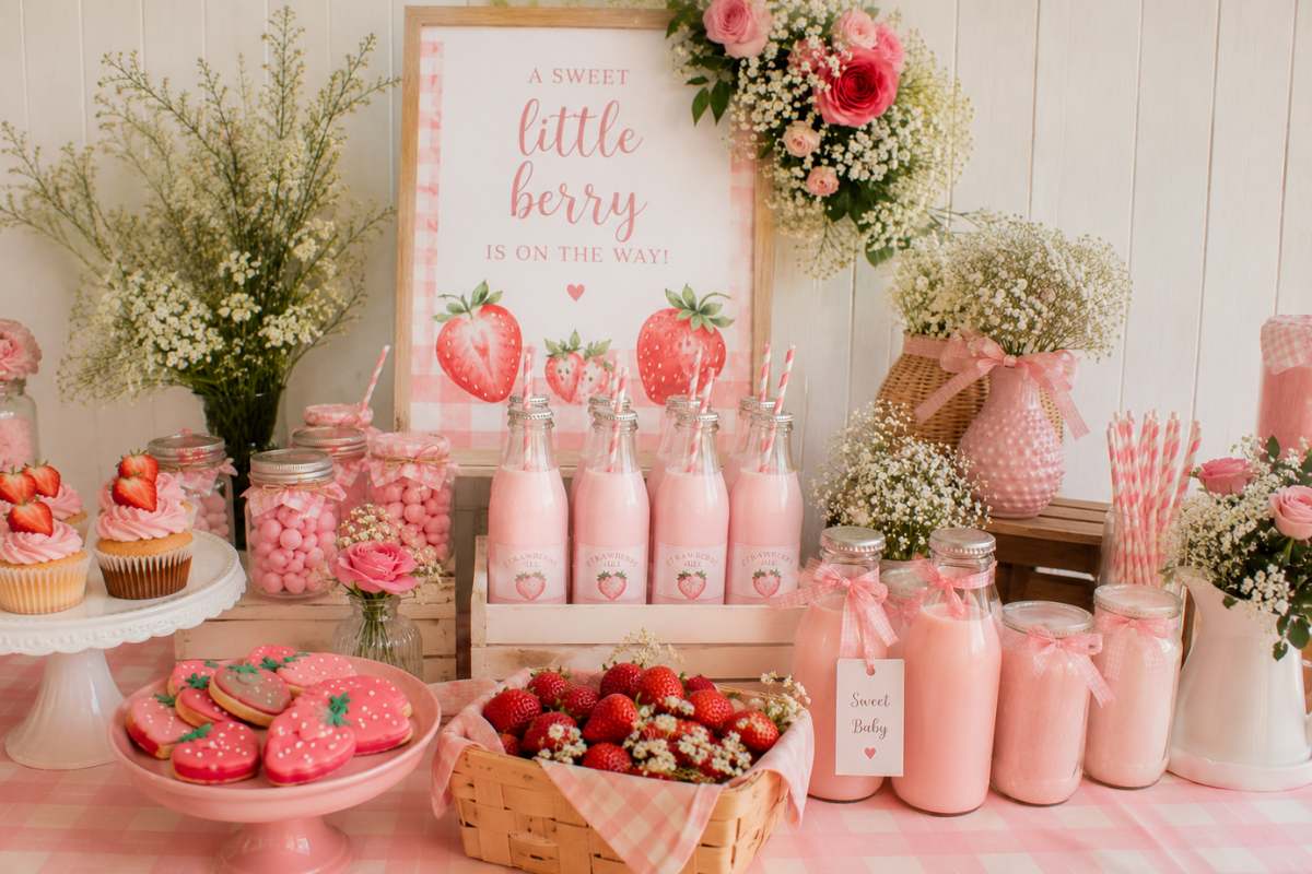 Strawberry Milk Color Palette Baby Shower