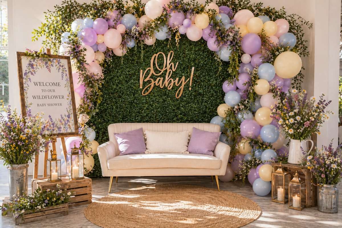 oh baby wildflower photo booth